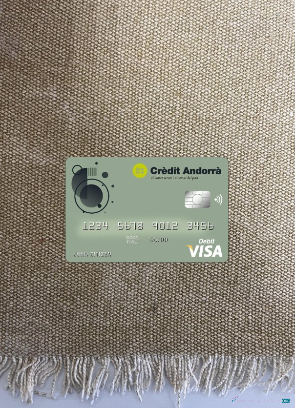 Download Andorra Credit Andorra bank visa card photolook front Photoshop template